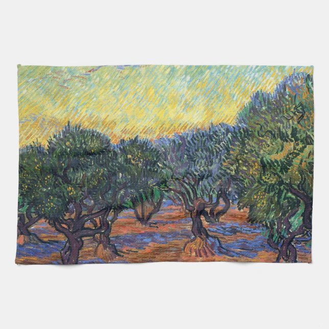 Vincent Van Gogh Olive Grove Impressionism Art Kitchen Towel (Horizontal)