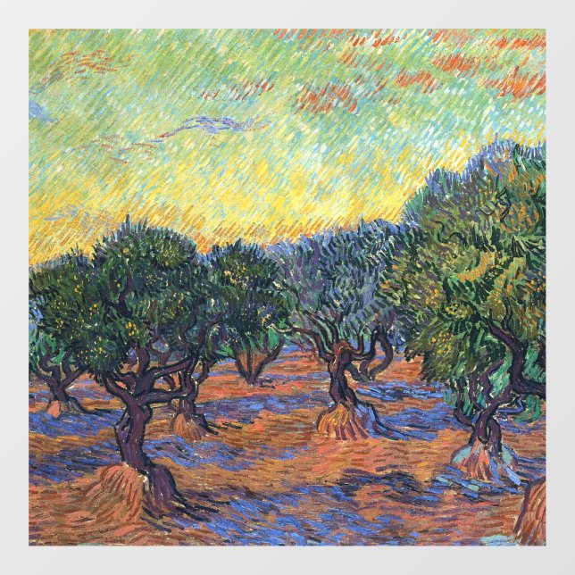 Vincent Van Gogh Olive Grove Impressionism Art Window Cling (Sheet)