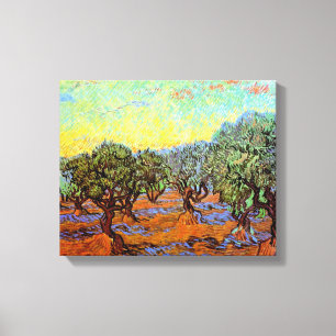 Vincent Van Gogh - Olive Grove with Orange Sky Canvas Print