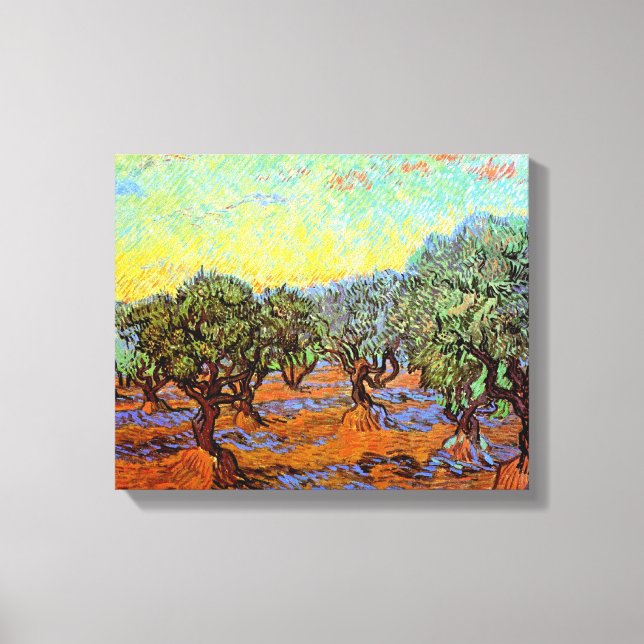 Vincent Van Gogh - Olive Grove with Orange Sky Canvas Print (Front)
