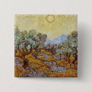 Vincent van Gogh   Olive Trees, 1889 2 Inch Square Button