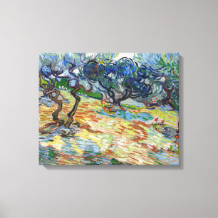 Vincent van Gogh - Olive Trees: Bright blue sky Canvas Print