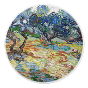 Vincent van Gogh - Olive Trees: Bright blue sky Ceramic Knob