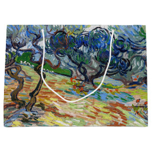 Vincent van Gogh - Olive Trees: Bright blue sky Large Gift Bag