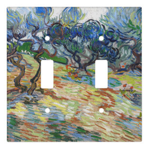 Vincent van Gogh - Olive Trees: Bright blue sky Light Switch Cover