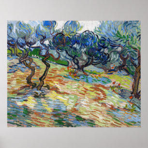 Vincent van Gogh - Olive Trees: Bright blue sky Poster
