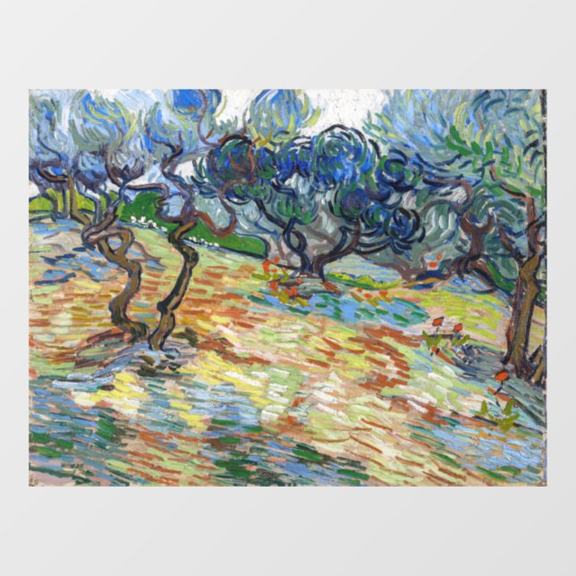 Vincent van Gogh - Olive Trees: Bright blue sky Window Cling (Sheet)