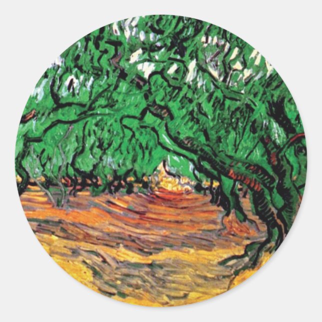 Vincent Van Gogh - Olive Trees Fine Art Classic Round Sticker (Front)
