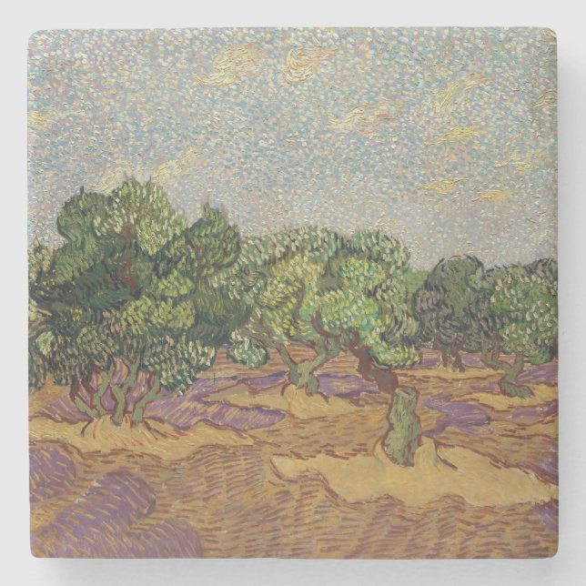 Vincent van Gogh - Olive Trees Stone Coaster (Front)
