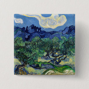 Vincent van Gogh - Olive Trees with the Alpilles  2 Inch Square Button