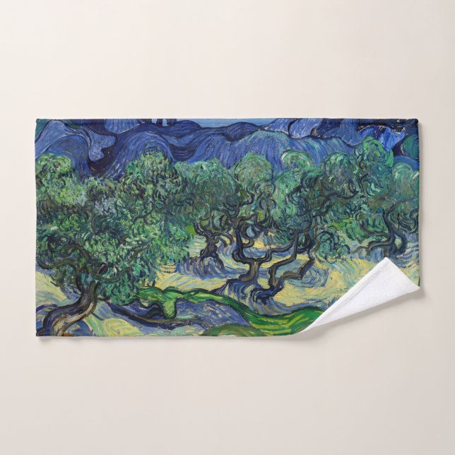 Vincent van Gogh - Olive Trees with the Alpilles Bath Towel Set (Hand Towel)