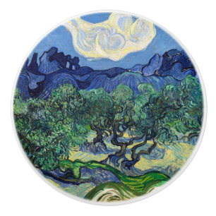 Vincent van Gogh - Olive Trees with the Alpilles Ceramic Knob