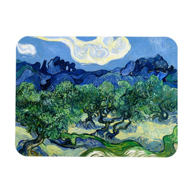 Vincent Van Gogh, Olive Trees with the Alpilles Magnet (Horizontal)
