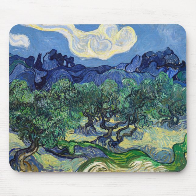Vincent van Gogh - Olive Trees with the Alpilles Mouse Pad (Front)