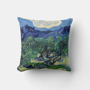 Vincent van Gogh - Olive Trees with the Alpilles  Throw Pillow
