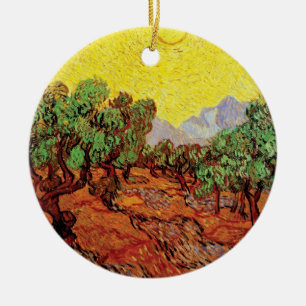 Vincent Van Gogh - Olive Trees With Yellow Sky Ceramic Ornament