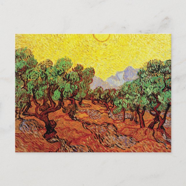 Vincent Van Gogh - Olive Trees With Yellow Sky Postcard (Front)
