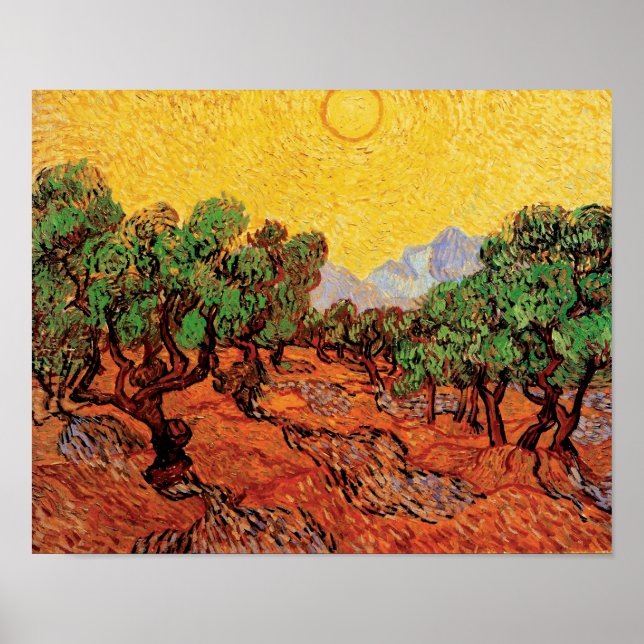 Vincent Van Gogh - Olive Trees With Yellow Sky Poster (Front)
