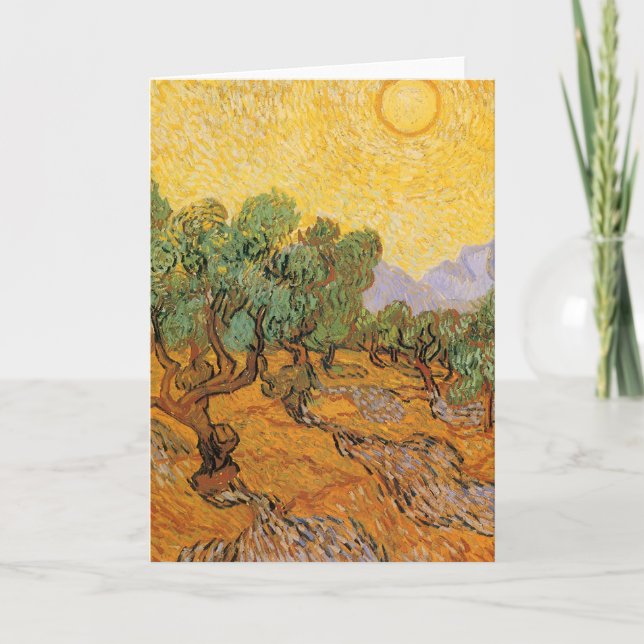 Vincent van Gogh - Olive Trees, Yellow Sky and Sun Card (Front)