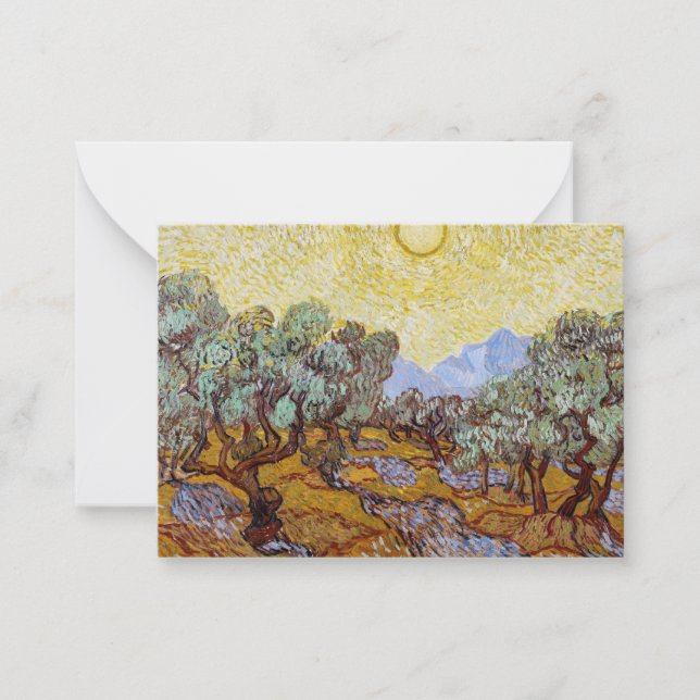 Vincent van Gogh - Olive Trees, Yellow Sky and Sun Card (Front)