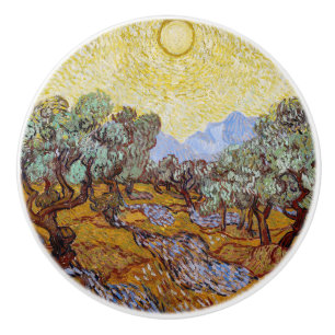 Vincent van Gogh - Olive Trees, Yellow Sky and Sun Ceramic Knob