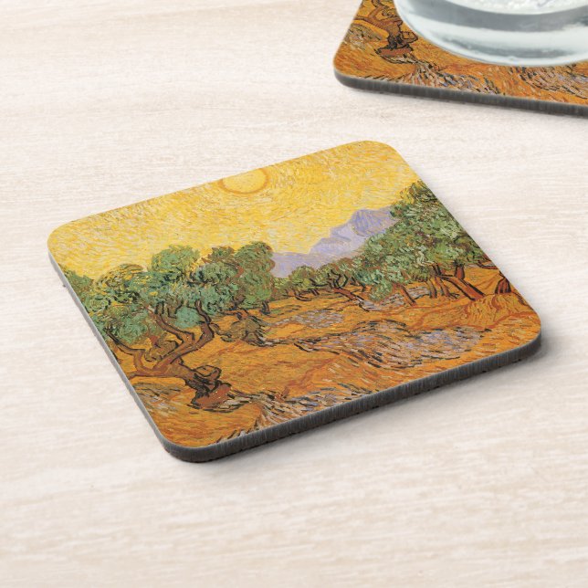 Vincent van Gogh - Olive Trees, Yellow Sky and Sun Coaster (Left Side)