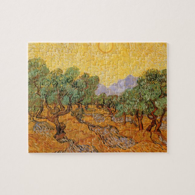 Vincent van Gogh - Olive Trees, Yellow Sky and Sun Jigsaw Puzzle (Horizontal)