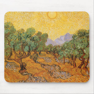 Vincent van Gogh - Olive Trees, Yellow Sky and Sun Mouse Pad