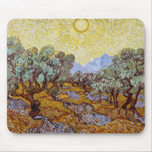 Vincent van Gogh - Olive Trees, Yellow Sky and Sun Mouse Pad