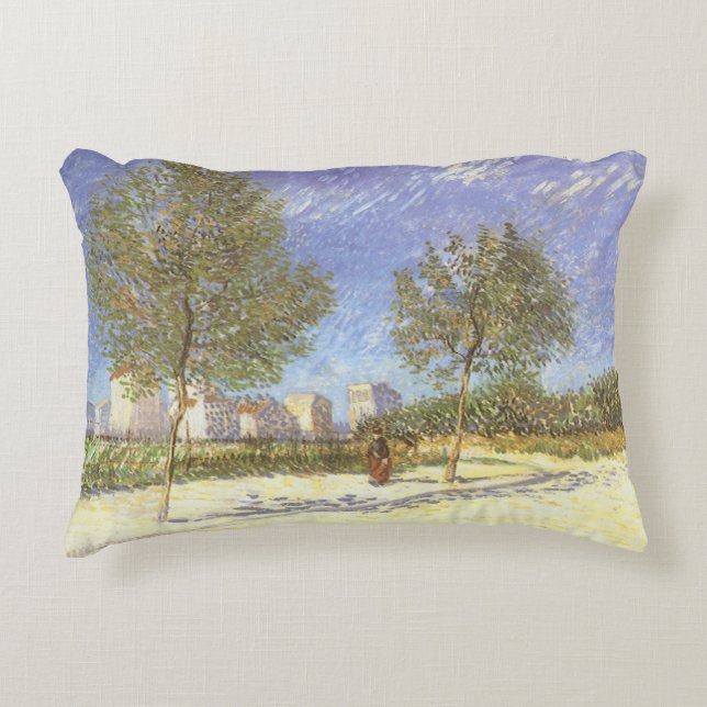 Vincent van Gogh - On the Outskirts of Paris Accent Pillow (Front)