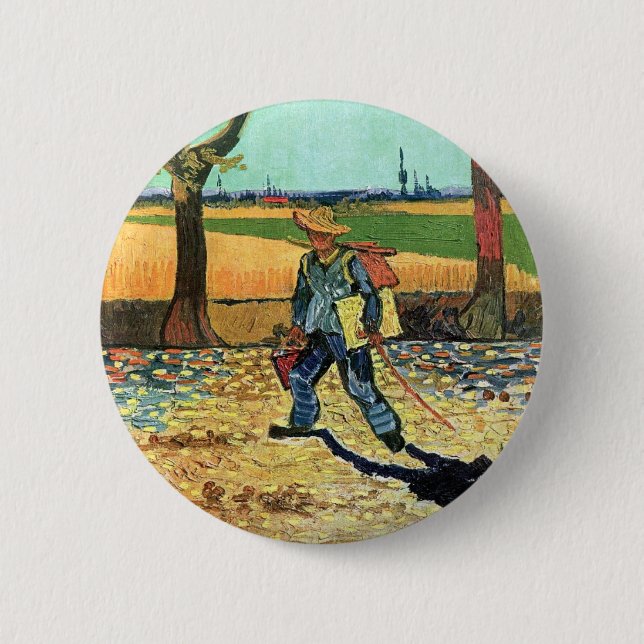 Vincent Van Gogh - Painter On His Way To Work 2 Inch Round Button (Front)