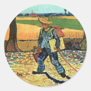 Vincent Van Gogh - Painter On His Way To Work Classic Round Sticker