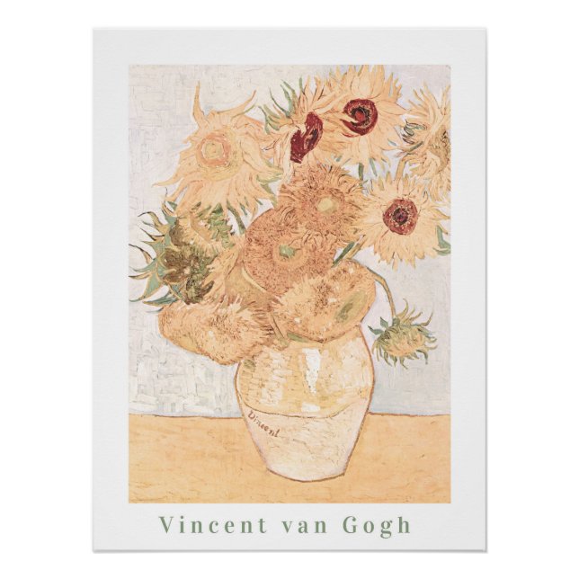Vincent Van Gogh Pastel Sunflower Print (Front)