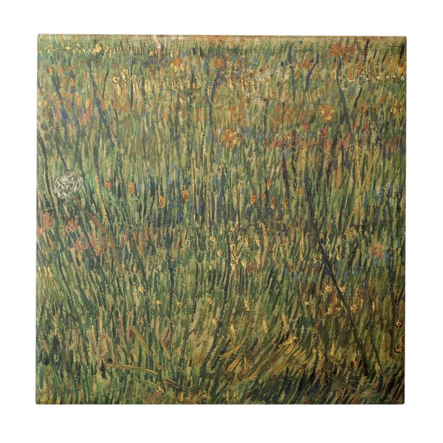 Vincent van Gogh - Pasture in Bloom Tile (Front)