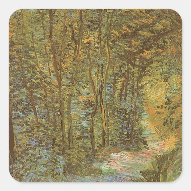 Vincent van Gogh - Path in the Woods Square Sticker (Front)