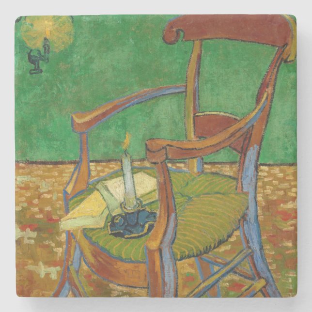 Vincent van Gogh - Paul Gauguin's Armchair Stone Coaster (Front)