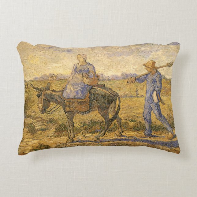 Vincent van Gogh - Peasant Couple Going to Work Accent Pillow (Front)