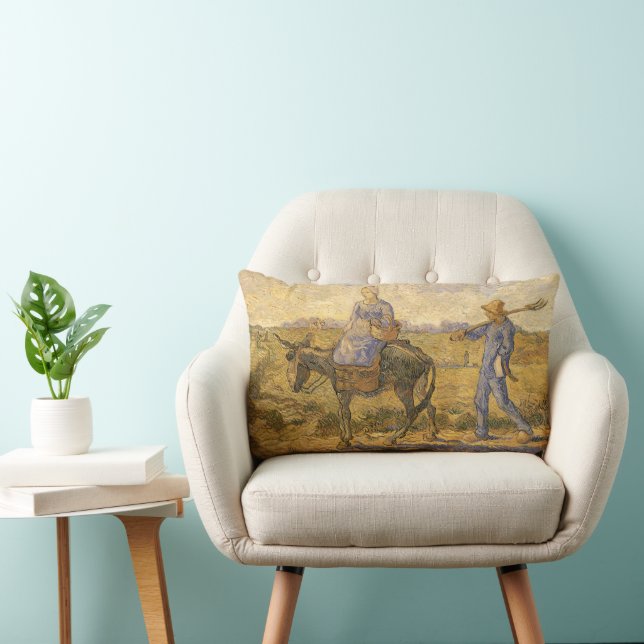 Vincent van Gogh - Peasant Couple Going to Work Lumbar Pillow (Chair)