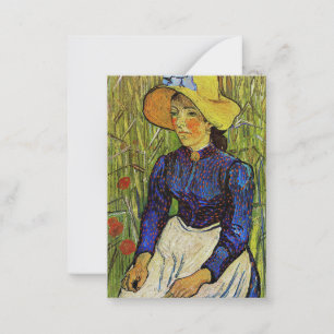 Vincent van Gogh - Peasant Girl in Straw Hat Card