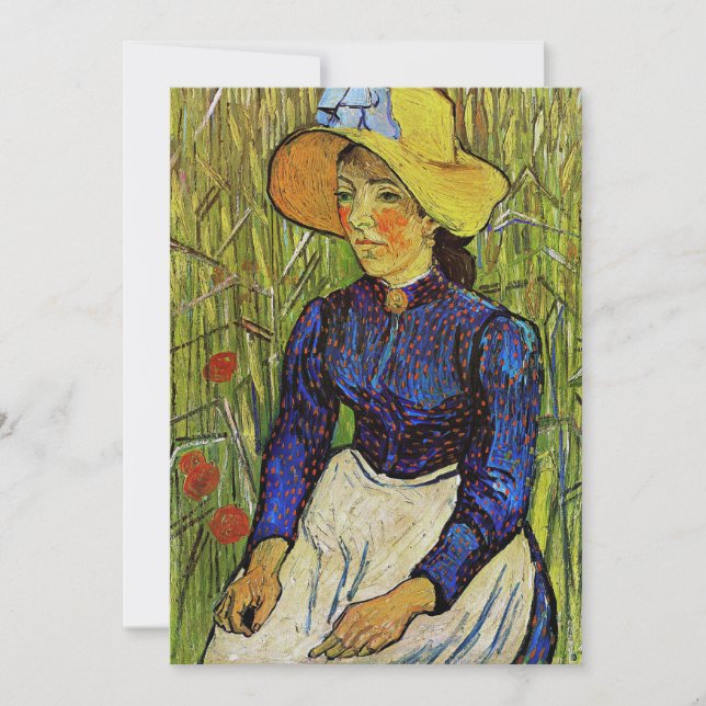 Vincent van Gogh - Peasant Girl in Straw Hat Invitation (Front)
