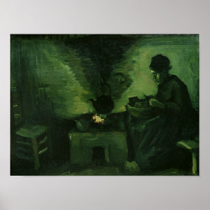 Vincent van Gogh   Peasant Woman by the Hearth Poster