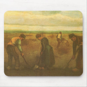 Vincent van Gogh - Peasants Planting Potatoes  Mouse Pad