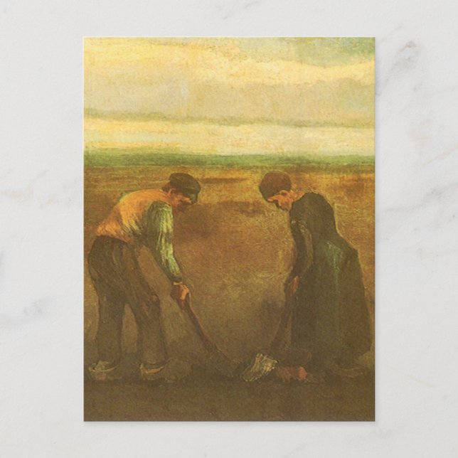 Vincent van Gogh - Peasants Planting Potatoes  Postcard (Front)
