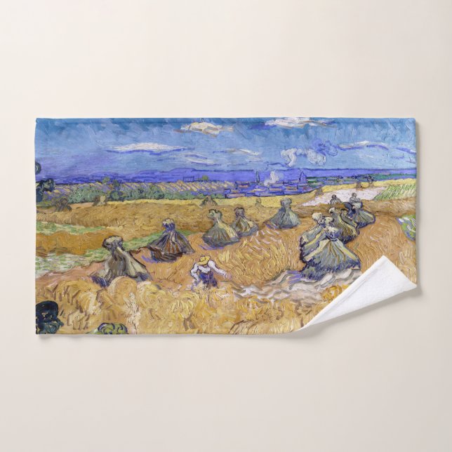Vincent van Gogh - Pile de blé avec les lecteurs (Serviette à main)