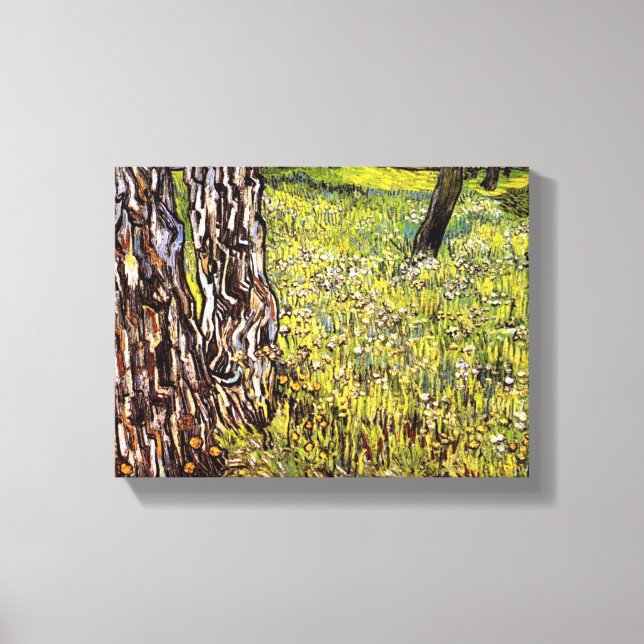 Vincent Van Gogh - Pine Trees And Dandelions Canvas Print (Front)