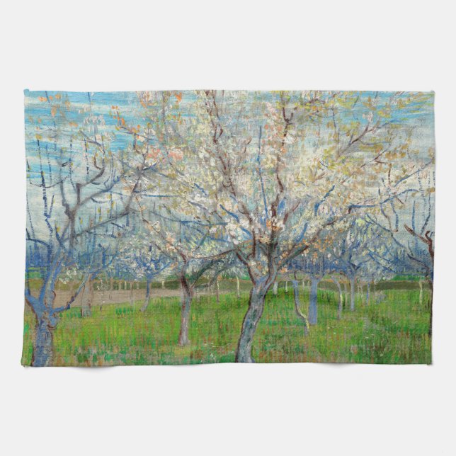 Vincent van Gogh - Pink Orchard Kitchen Towel (Horizontal)