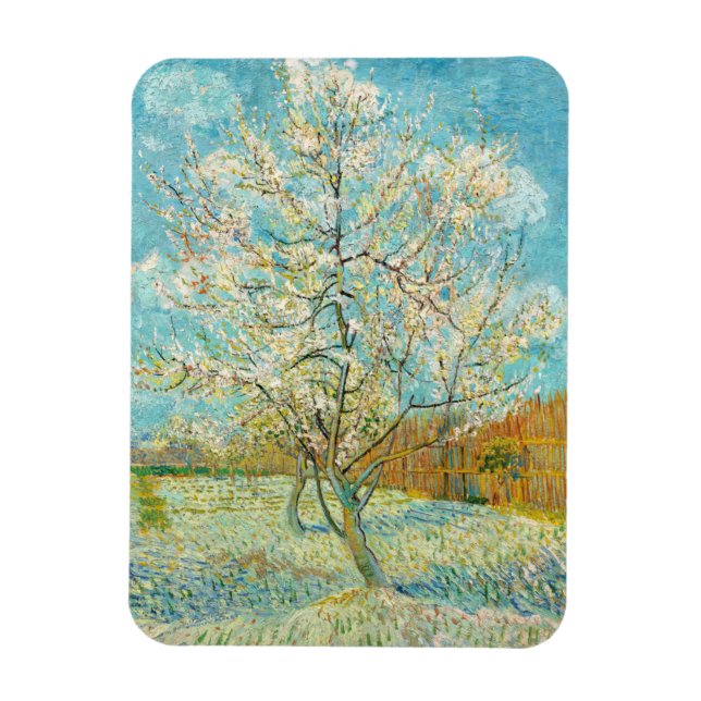Vincent van Gogh - Pink Peach Tree in Blossom Magnet (Vertical)