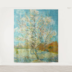 Vincent van Gogh - Pink Peach Tree in Blossom Tapestry