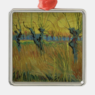 Vincent van Gogh   Pollarded Willows, Setting Sun Metal Ornament