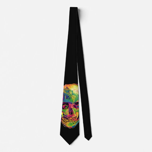 Vincent Van Gogh - Pop Art Halloween Skull Tie (Front)
